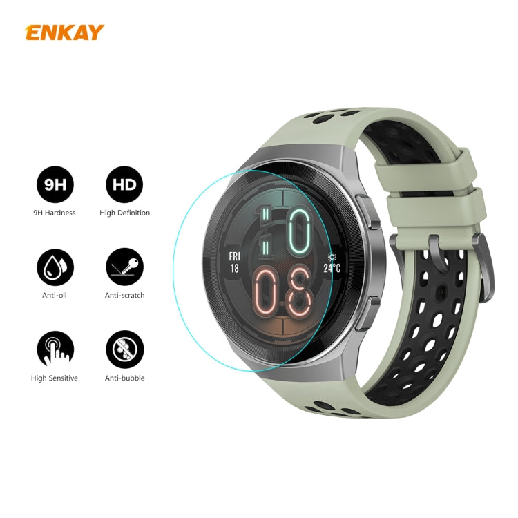For HUAWEI Watch GT 2E 46mm Dynamic Edition ENKAY Hat-Prince 0.2mm 9H 2.15D Curved Edge Tempered Glass Screen Protector Watch Film