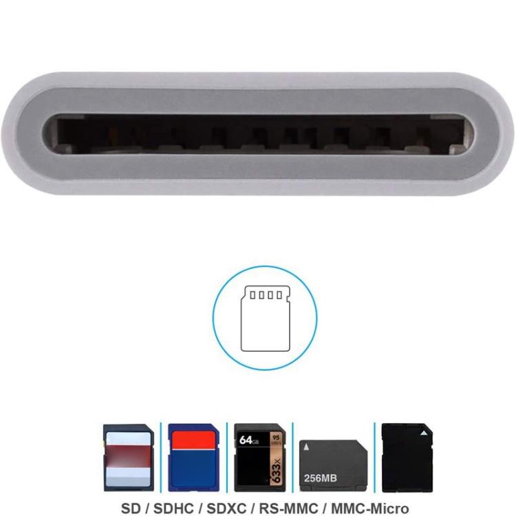 ZS-KL21810 8 Pin to SD Card Camera Card Reader Adapter, Support All iOS System — SD Card Slot