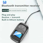 T14 2 in 1 Bluetooth Adapter Car Hands-free Call Bluetooth Receiver Transmitter with LCD Digital Display