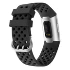 For Fitbit Charge 3 / 4 Hollow Square Silicone Strap Replacement Wristband