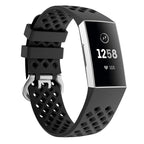 For Fitbit Charge 3 / 4 Hollow Square Silicone Strap Replacement Wristband