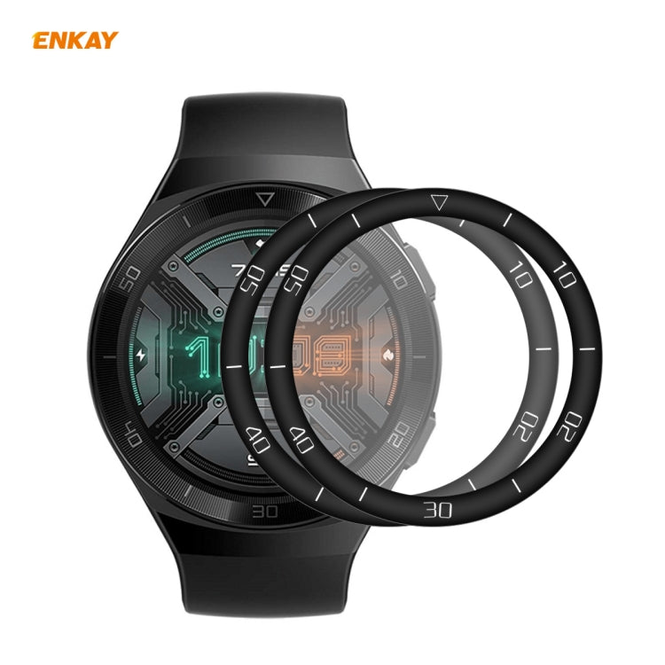 For Huawei Watch GT 2e 46mm 2 PCS ENKAY Hat-Prince 3D Full Screen Soft PC Edge + PMMA HD Screen Protector Film