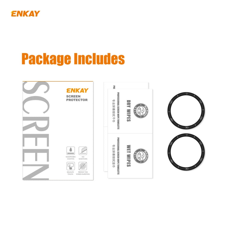 For Huawei Watch GT 2e 46mm 2 PCS ENKAY Hat-Prince 3D Full Screen Soft PC Edge + PMMA HD Screen Protector Film