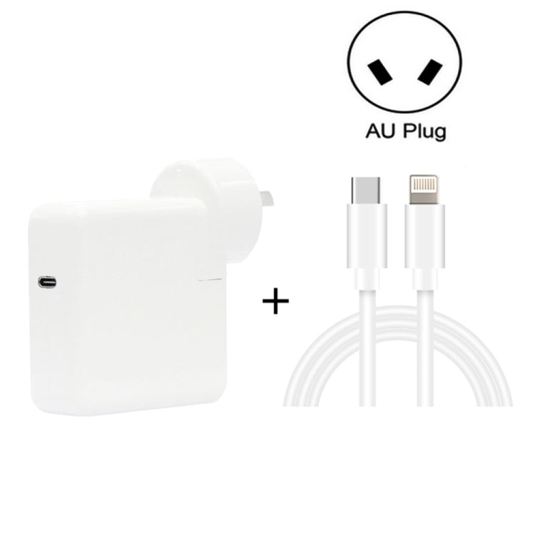 2 in 1 PD3.0 30W USB-C / Type-C Travel Charger with Detachable Foot + PD3.0 3A USB-C / Type-C to 8 Pin Fast Charge Data Cable Set, Cable Length: 1m, AU Plug