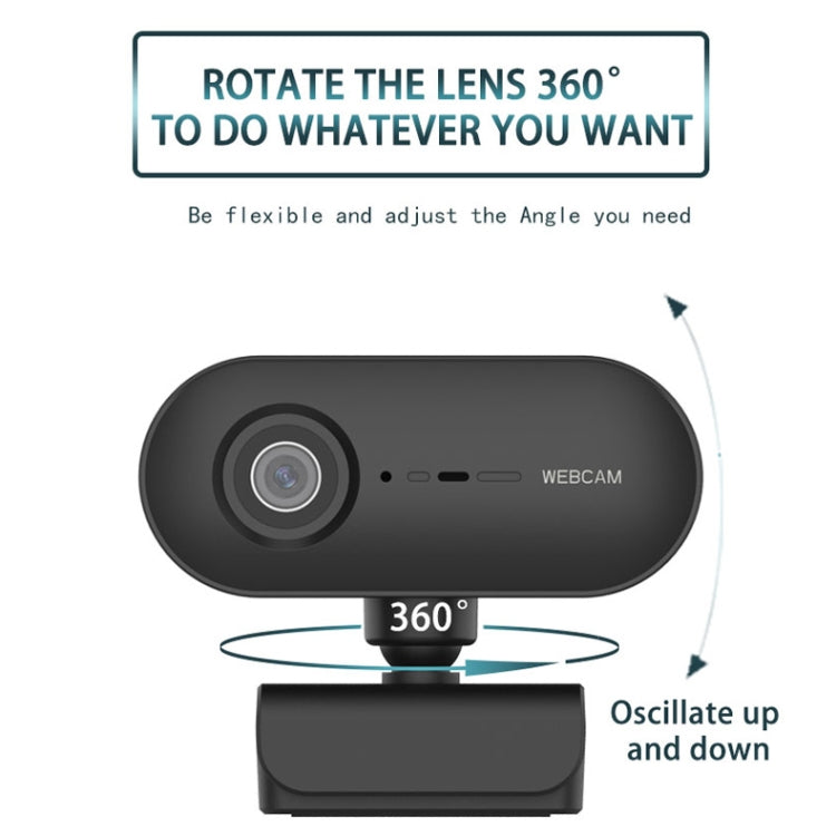 C7 1080PHD Autofocus 360-Degrees Rotation Lens Live Broadcast USB Driver-free WebCamera with Mic