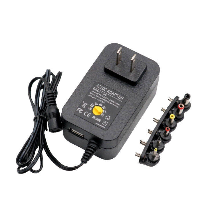 3V 4.5V 5V 6V 7.5V 9V 12V 2A 2.5A AC DC Adapter Adjustable Power Adapter Universal Charger Power Supply 30W — EU Plug