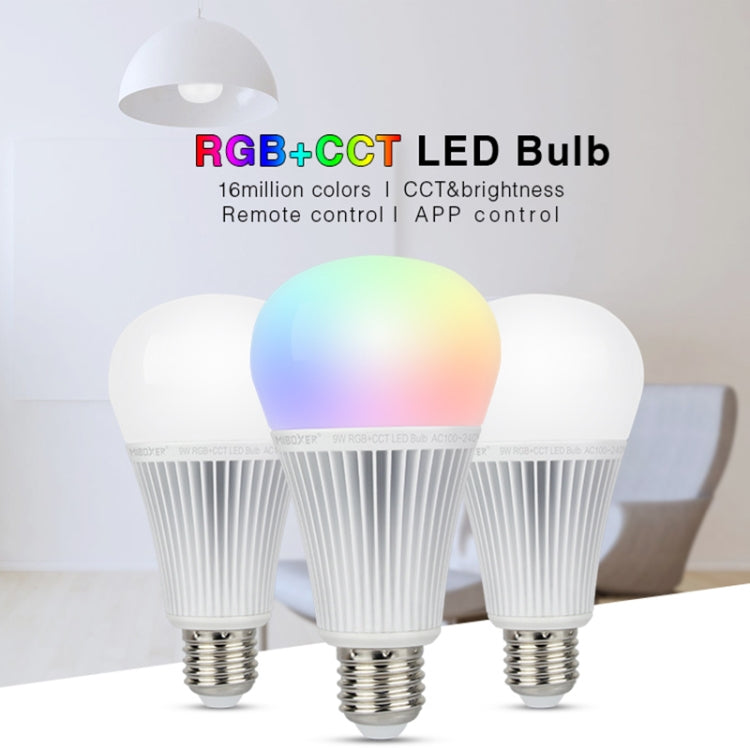 FUT012 E27 9W RGB + CCT LED Bulb Light 100V-240V Full Color Remote Control Smart Bulb WiFi 2.4G Wireless — view 2