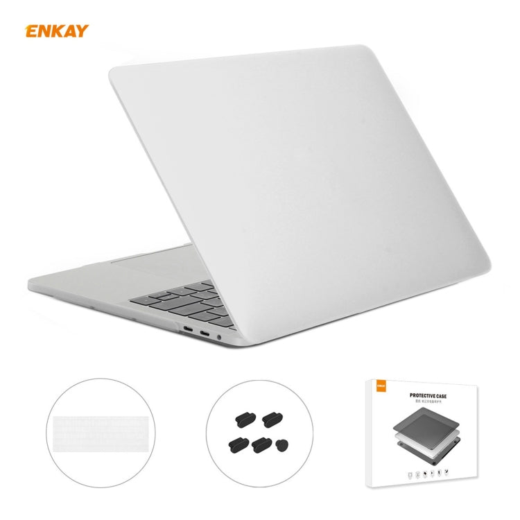 ENKAY 3 in 1 Matte Laptop Protective Case + EU Version TPU Keyboard Film + Anti-dust Plugs Set for MacBook Pro 13.3 inch A1708 (without Touch Bar)
