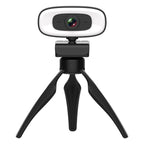 C10 2K HD Without Distortion 360 Degrees Rotate Three-speed Fill Light USB Free Drive Webcams, Built-in Sound Clearer Microphone
