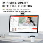 C10 2K HD Without Distortion 360 Degrees Rotate Three-speed Fill Light USB Free Drive Webcams, Built-in Sound Clearer Microphone