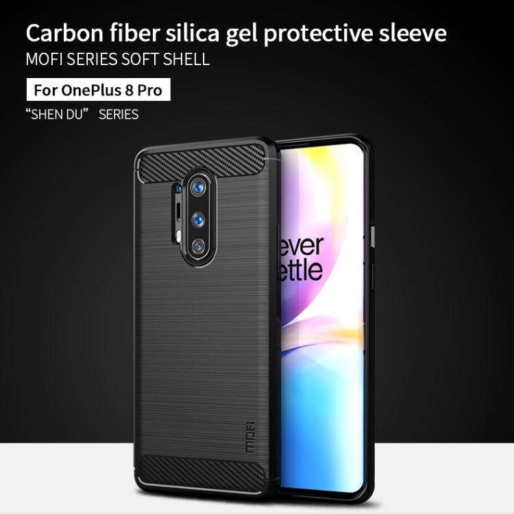 MOFI Gentleness Series Brushed Texture Carbon Fiber Soft TPU Case, For OnePlus 8 Pro
