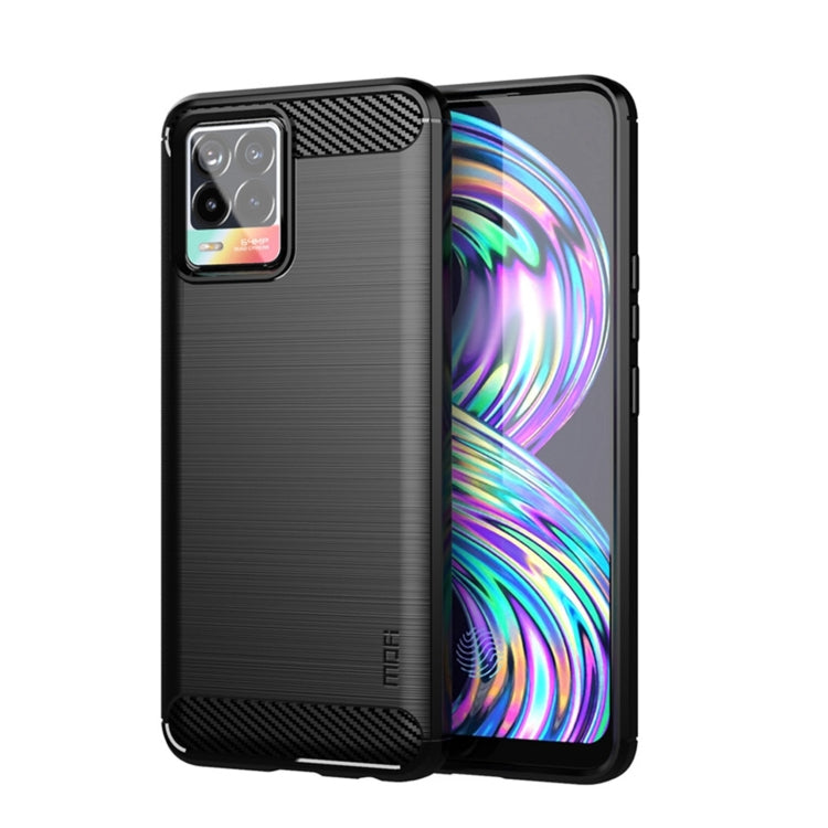 MOFI Gentleness Series Brushed Texture Carbon Fiber Soft TPU Case , For OPPO Realme 8 / 8 Pro
