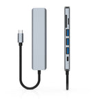 HDMI+SD/TF+USB2.0x2+USB3.0+PD to Type-C HUB Docking Station