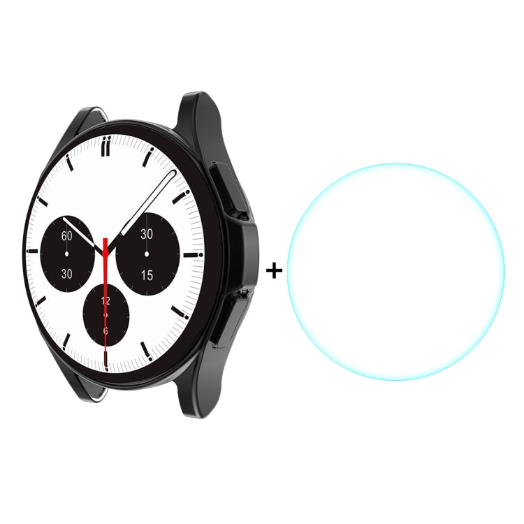 ENKAY Hat-Prince Full Coverage Electroplate Soft Case TPU HD Clear Cover + Tempered Glass Protector, For Samsung Galaxy Watch4 Classic 46mm