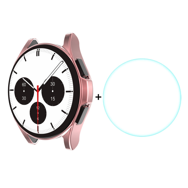 ENKAY Hat-Prince Full Coverage Electroplate Soft Case TPU HD Clear Cover + Tempered Glass Protector, For Samsung Galaxy Watch4 Classic 46mm