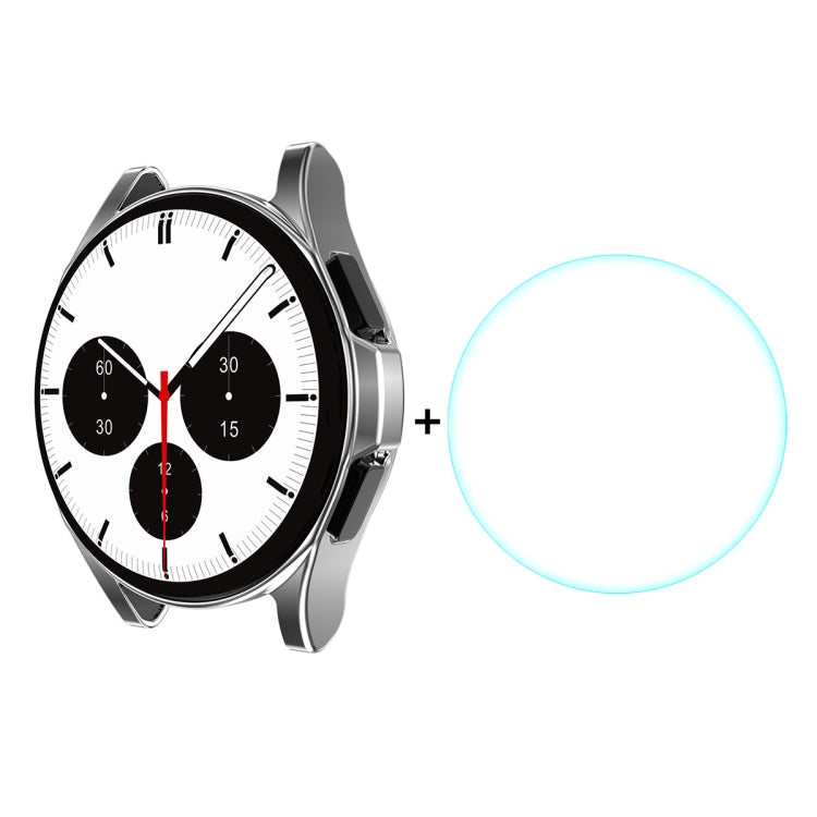 ENKAY Hat-Prince Full Coverage Electroplate Soft Case TPU HD Clear Cover + Tempered Glass Protector, For Samsung Galaxy Watch4 Classic 46mm