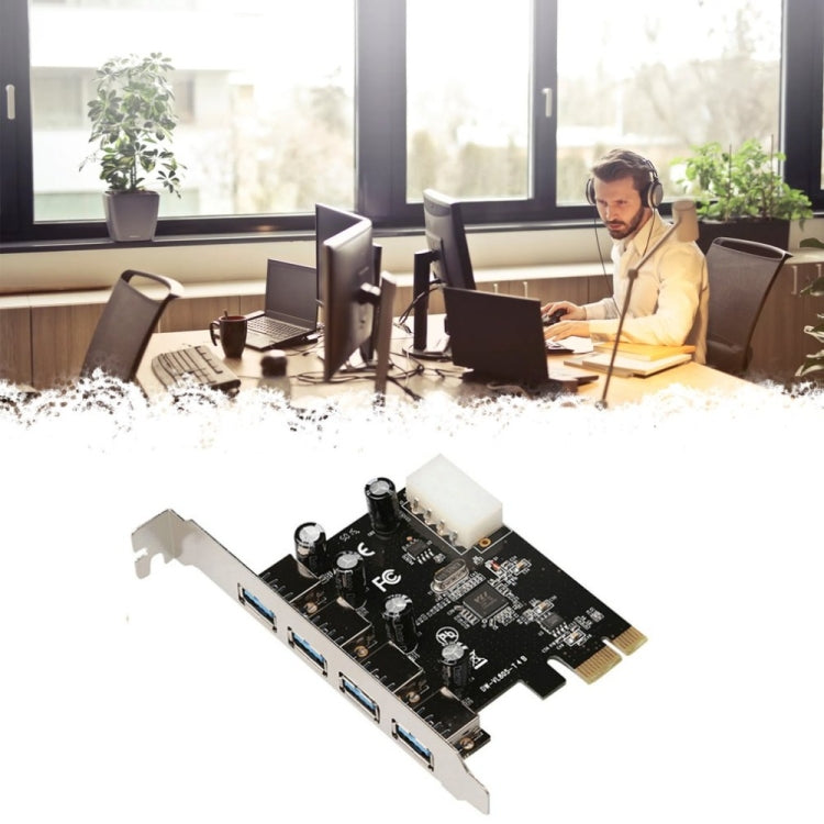 4 Port USB 3.0 Pci Express Expansion Card Pci-E Adapter