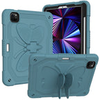 Pure Color PC + Silicone Anti-drop Tablet Tablet Case with Butterfly Holder & Pen Slot For iPad Pro 11 2018 & 2020 & 2021 & Air 2020 10.9(Dark Green) — For iPad Pro 11 2018 & 2020 & 2021