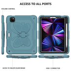 Pure Color PC + Silicone Anti-drop Tablet Tablet Case with Butterfly Holder & Pen Slot For iPad Pro 11 2018 & 2020 & 2021 & Air 2020 10.9(Dark Green) — Raro Purple
