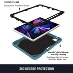 Pure Color PC + Silicone Anti-drop Tablet Tablet Case with Butterfly Holder & Pen Slot For iPad Pro 11 2018 & 2020 & 2021 & Air 2020 10.9(Dark Green) — Red