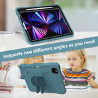 Pure Color PC + Silicone Anti-drop Tablet Tablet Case with Butterfly Holder & Pen Slot For iPad Pro 11 2018 & 2020 & 2021 & Air 2020 10.9(Dark Green) — Rose Pink