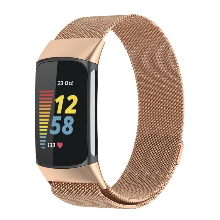 Milano Magnetic Metal Strap for Fitbit Charge 5 — Rose Pink