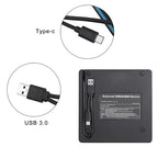 Type-C USB 3.0 External DVD/CD/VCD Burner RW SVCD Drive Player, Universal Optical Drive