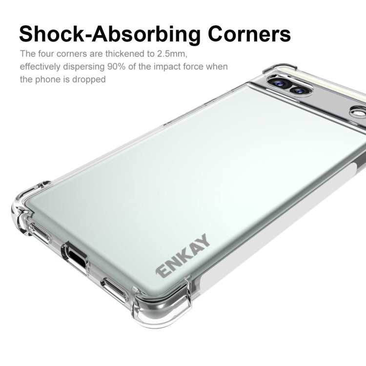 ENKAY Transparent TPU Shockproof Case, For Google Pixel 6A