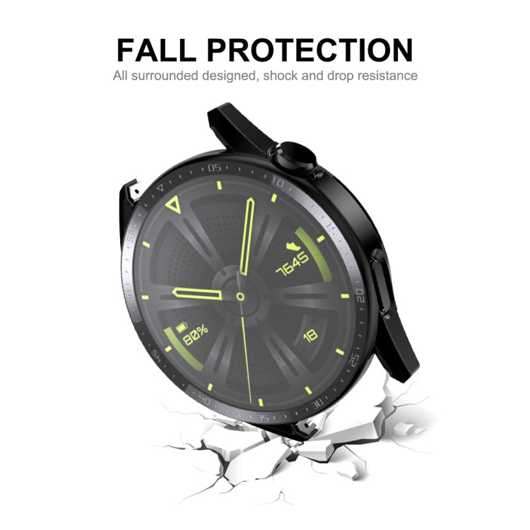 For Huawei Watch GT 3 46mm ENKAY Matte PC Frame + Tempered Glass Protector Case With Scale