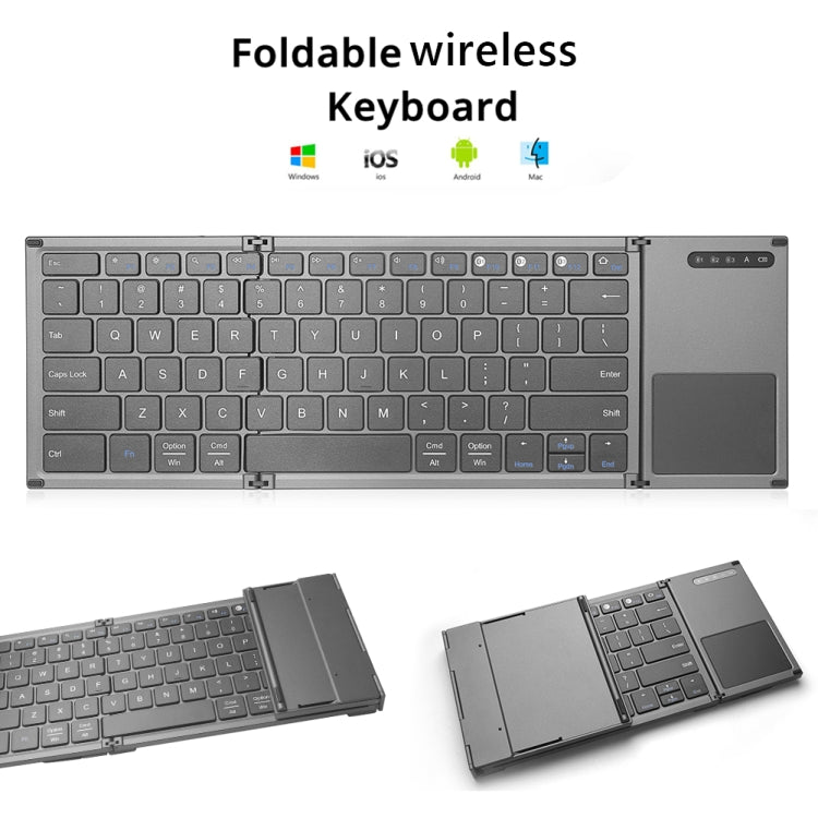 B066S Multi-function Ultra-thin Mini Wireless Three Fold Bluetooth Keyboard — view 4