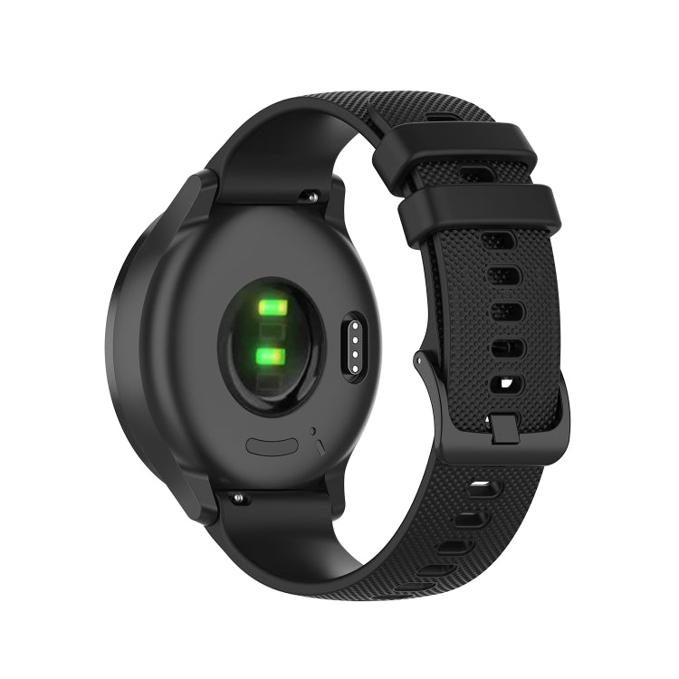 22mm Checkered Silicone Strap — Black