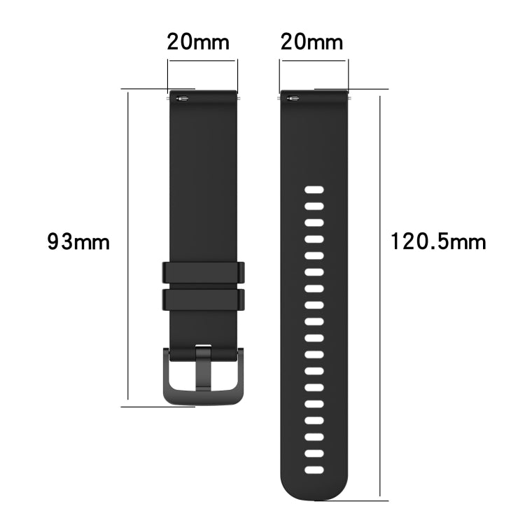 20mm Carbon Fiber Striped Silicone Strap