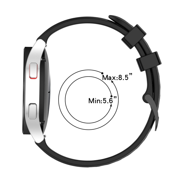 20mm Carbon Fiber Striped Silicone Strap