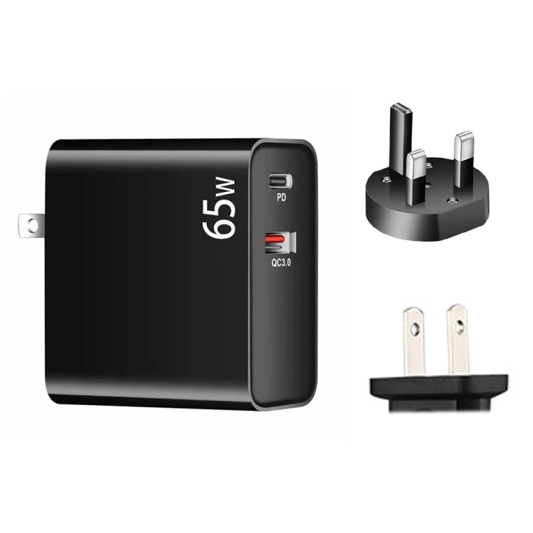 PD-65W USB-C / Type-C + QC3. 0 USB Laptop Charging Adapter + 1.8m USB-C / Type-C to MagSafe 1 / L Head Data Cable, MagSafe 1 / L Cable, UK Plug / US Plug