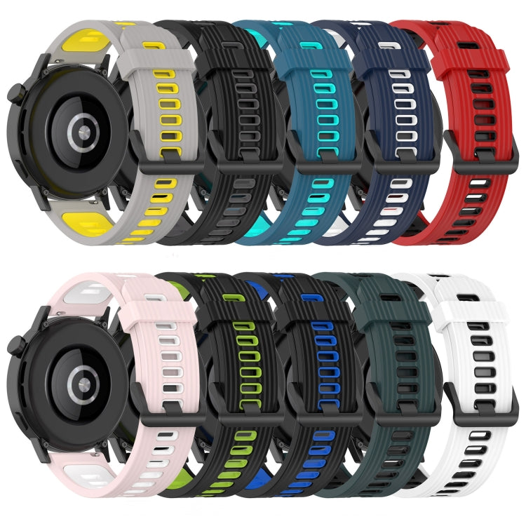 22mm Vertical Pattern Two-Color Silicone Watch Band