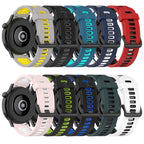 22mm Vertical Pattern Two-Color Silicone Watch Band