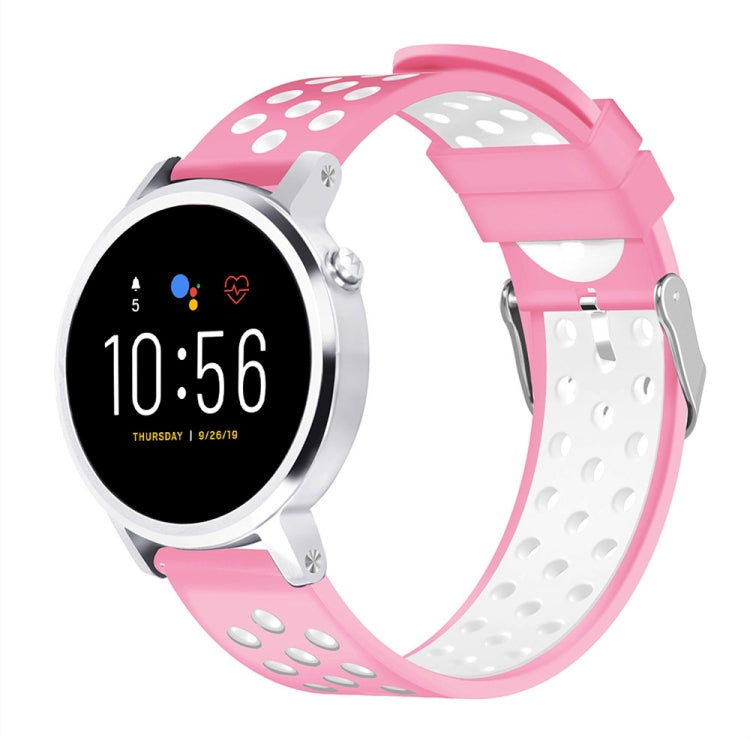 For Fossil Gen 5 Carlyle /Julianna /Garrett /Carlyle HR Dual Color Silicone Watch Band — view 8