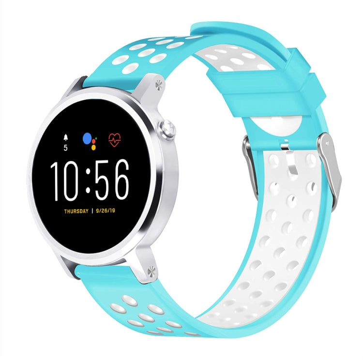For Fossil Gen 5 Carlyle /Julianna /Garrett /Carlyle HR Dual Color Silicone Watch Band — view 10