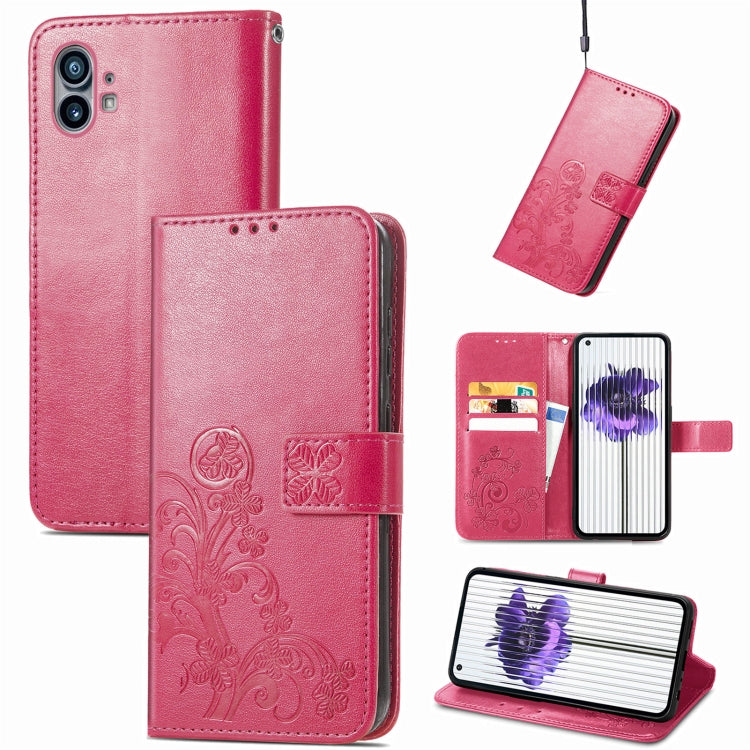 Four-leaf Clasp Embossed Buckle Leather Phone Case