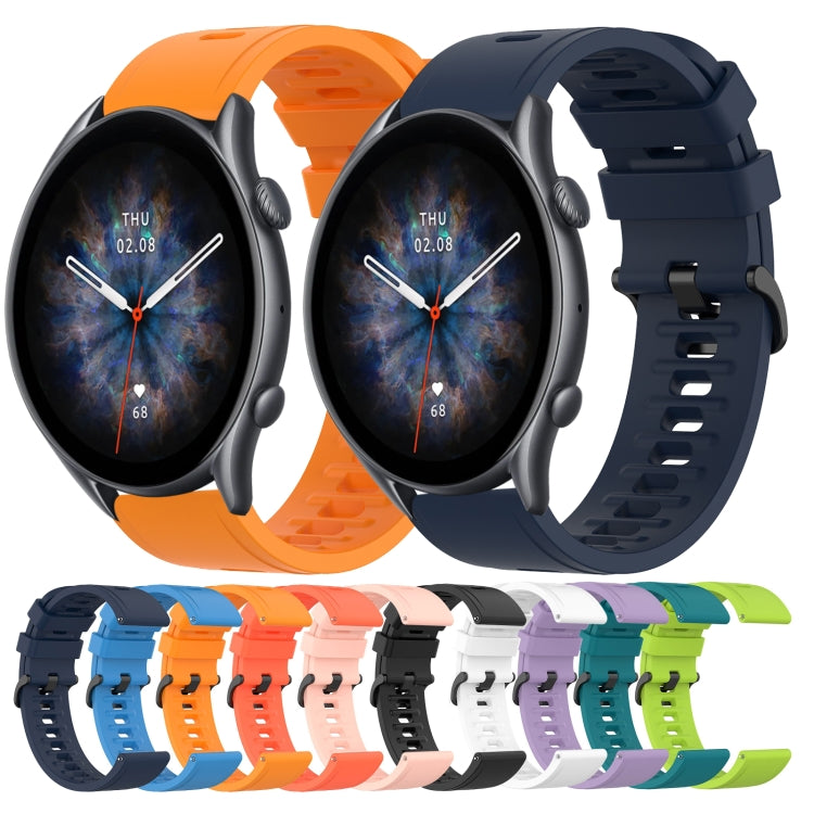 22mm Solid Color Soft Silicone Watch Band