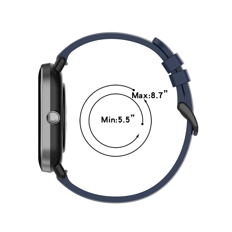 22mm Solid Color Soft Silicone Watch Band