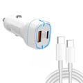 38W PD20W + QC3.0 USB Car Charger with Type-C to Type-C Data Cable, Length: 1m
