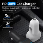 38W PD20W + QC3.0 USB Car Charger with Type-C to Type-C Data Cable, Length: 1m — view 6