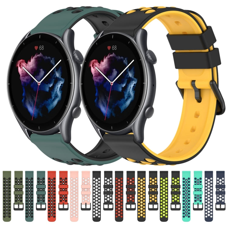 22mm Two-Color Porous Silicone Watch Band