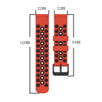 22mm Two-Color Porous Silicone Watch Band