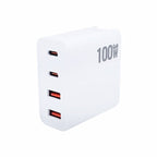 GaN 100W Dual USB + Dual USB-C/Type-C Multi Port Charger with 2m Type-C to Type-C Data Cable Set — US Plug