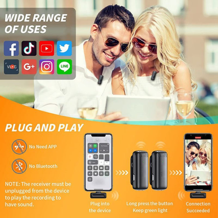 2 Pack Wireless Lavalier Microphones with Charging Case — view 3