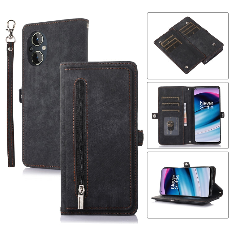 Zipper Card Slot Buckle Wallet Leather Phone Case