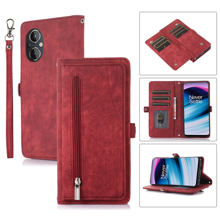 Zipper Card Slot Buckle Wallet Leather Phone Case
