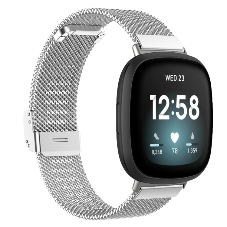 Integrated Milan Buckle Fine Mesh Metal Watch Band